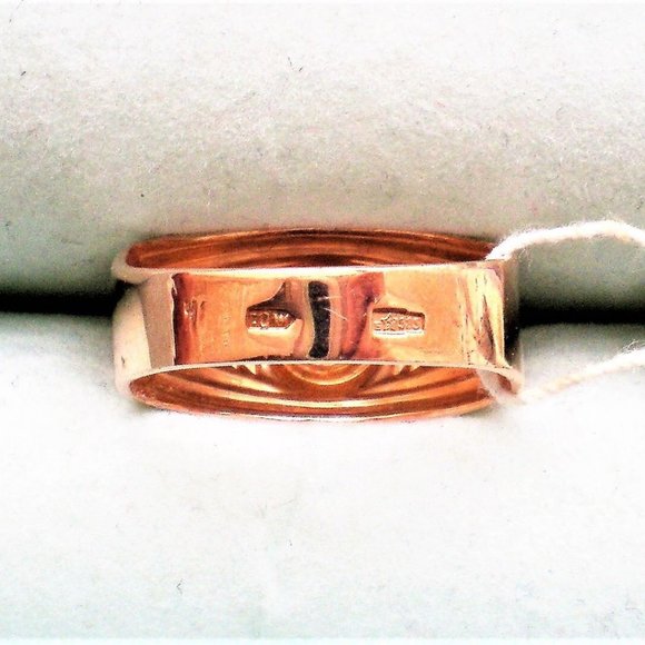NEW OLD STOCK NWT Russian USSR Solid 14K 585 Rose Pink Gold Pink Tourmaline RING - Picture 9 of 11